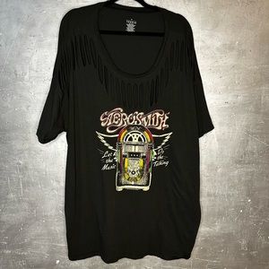 Aerosmith Black Slashed Classic Tee